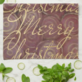 Linge De Cuisine Crimson de Noël et or (Plié)