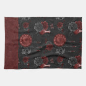 Linge De Cuisine Crimson magique Zodiac | Rose de crâne gothique ro (Horizontal)