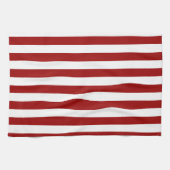 Linge De Cuisine Crimson rouge et blanc rayures (Horizontal)