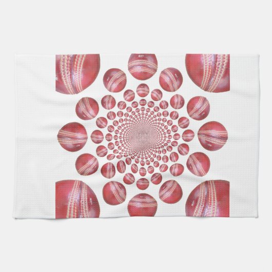 Linge De Cuisine Crimson Vortex : Belle Balle de Cricket Rouge (Horizontal)