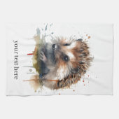 Linge De Cuisine Critère confortable : Hérisson en aquarelle, perso (Horizontal)