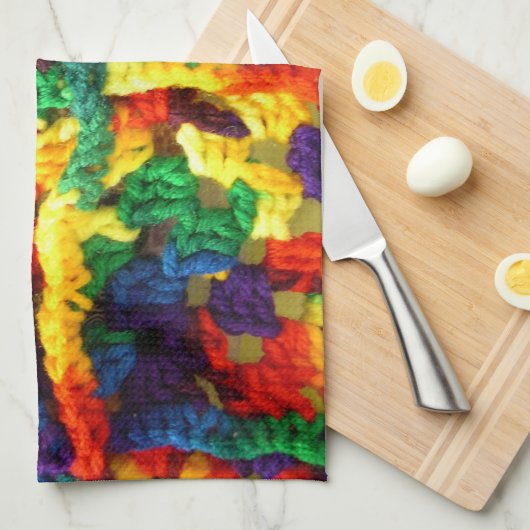 Linge De Cuisine Crochet coloré (Quart Plié)