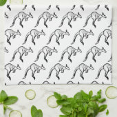 Linge De Cuisine Crochet noir et blanc Kangaroo (Plié)
