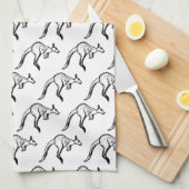 Linge De Cuisine Crochet noir et blanc Kangaroo (Quart Plié)