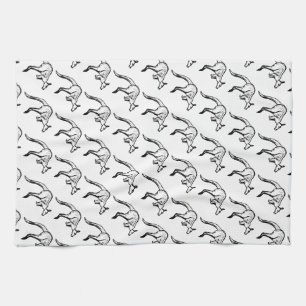 Linge De Cuisine Crochet noir et blanc Kangaroo