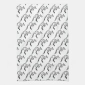 Linge De Cuisine Crochet noir et blanc Kangaroo (Vertical)
