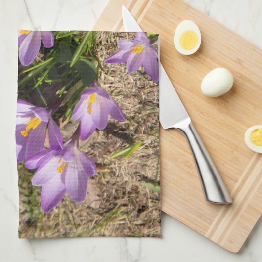 Linge De Cuisine Crocus de printemps mignons (Quart Plié)