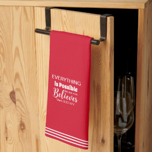 Linge De Cuisine Croire la Bible contre la foi chrétienne Rouge