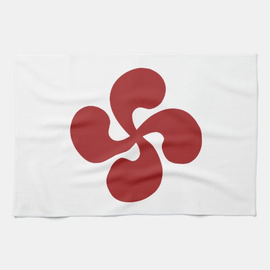 Linge De Cuisine Croix Basque Rouge Lauburu (Horizontal)
