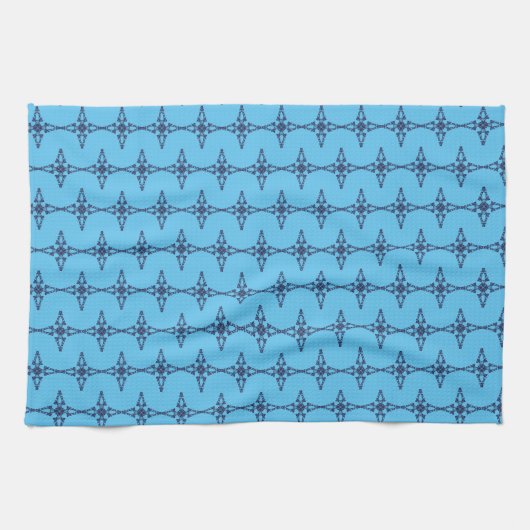 Linge De Cuisine Croix Chrétienne Dans L'art Bleu Céleste (Horizontal)