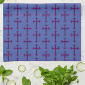 Linge De Cuisine Croix chrétienne violette (Plié)