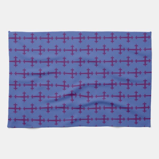 Linge De Cuisine Croix chrétienne violette (Horizontal)