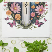 Linge De Cuisine Croix de foi florale (Plié)