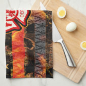 Linge De Cuisine Croix et flammes des pompiers (Quart Plié)