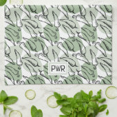 Linge De Cuisine Croquis brut Chili Poivrons verts (Plié)