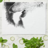 Linge De Cuisine Croquis noir et blanc Loup gris (Plié)