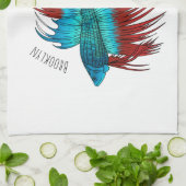 Linge De Cuisine Crowntail betta fish dessin animé (Plié)