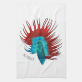 Linge De Cuisine Crowntail betta fish dessin animé (Vertical)