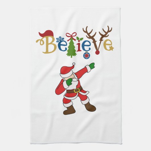 Linge De Cuisine Croyez-vous, Père Noël frappe un pot (Vertical)