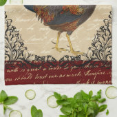 Linge De Cuisine Cru rouge de coq (Plié)