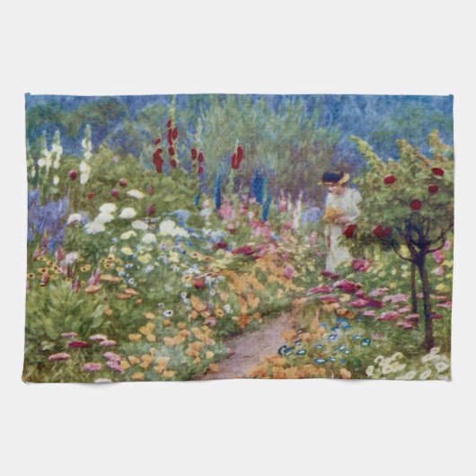 Linge De Cuisine Cru un jardin anglais de pays (Horizontal)