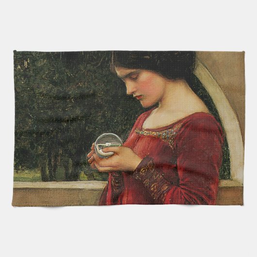Linge De Cuisine Crystal Ball Woman Waterhouse Peinture (Horizontal)