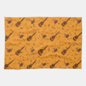 Linge De Cuisine Cuatro and Maracas with Music Notes on ORANGE (Horizontal)