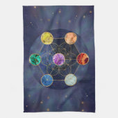 Linge De Cuisine Cube de Metatron Chakras Géométrie sacrée (Vertical)