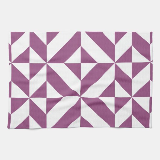 Linge De Cuisine Cube Déco géométrique violet chaud (Horizontal)