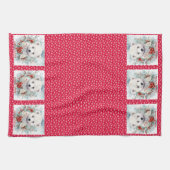 Linge De Cuisine Cube d'ours polaire Ajouter un nom Neige Rouge (Horizontal)