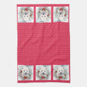 Linge De Cuisine Cube d'ours polaire Ajouter un nom Neige Rouge (Vertical)