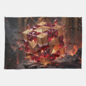 Linge De Cuisine Cube orné sur la falaise volcanique (Horizontal)