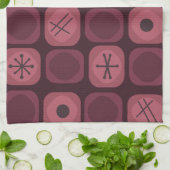 Linge De Cuisine Cubes Soft Mod Art des années 1950 Bourgogne (Plié)