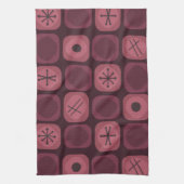 Linge De Cuisine Cubes Soft Mod Art des années 1950 Bourgogne (Vertical)