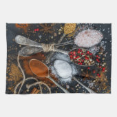 Linge De Cuisine Cuillères et épices en argent (Horizontal)