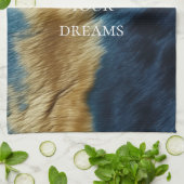 Linge De Cuisine Cuir de vache bleu or (Plié)