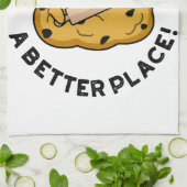 Linge De Cuisine Cuire Le Monde Un Meilleur Endroit Cute Pun De Cui (Plié)