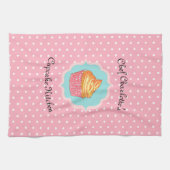 Linge De Cuisine Cuisine à gâteau rose Poka Dot Personnalisée (Horizontal)