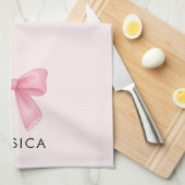 Linge De Cuisine Cuisine Aquarelle Rose Bow Coquette Baking (Quart Plié)