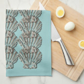 Linge De Cuisine Cuisine brune de plage d'Aqua (Quart Plié)