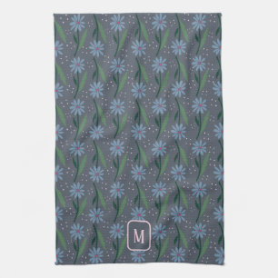 Linge De Cuisine Cuisine Cottagecore Rétro Bleue Humeur Daisy Monog