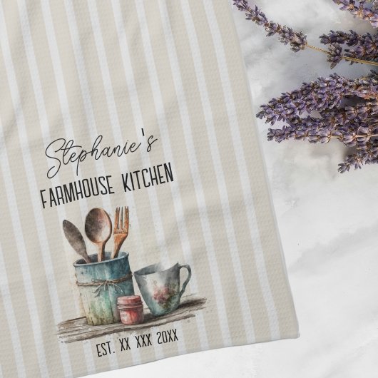 Linge De Cuisine Cuisine de Ferme sur Mesure Impression Totale 