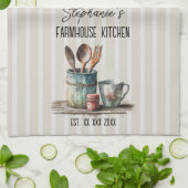 Linge De Cuisine Cuisine de Ferme sur Mesure Impression Totale  (Plié)