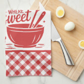 Linge De Cuisine Cuisine de grand-mère Cuisine blanche rouge (Quart Plié)