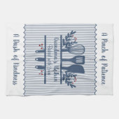 Linge De Cuisine Cuisine de grand-mère personnalisable rayures bleu (Horizontal)