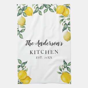 Linge De Cuisine Cuisine de la famille Lemons personnalisée