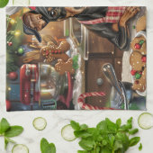 Linge De Cuisine Cuisine de vacances allemande Pinscher : Noël fest (Plié)