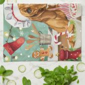 Linge De Cuisine Cuisine de vacances Coonhound : Festive Noël (Plié)