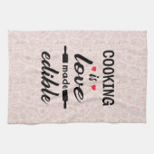 Linge De Cuisine Cuisine est amour drôle slogan (Horizontal)