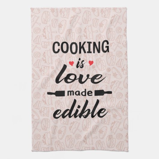 Linge De Cuisine Cuisine est amour drôle slogan (Vertical)